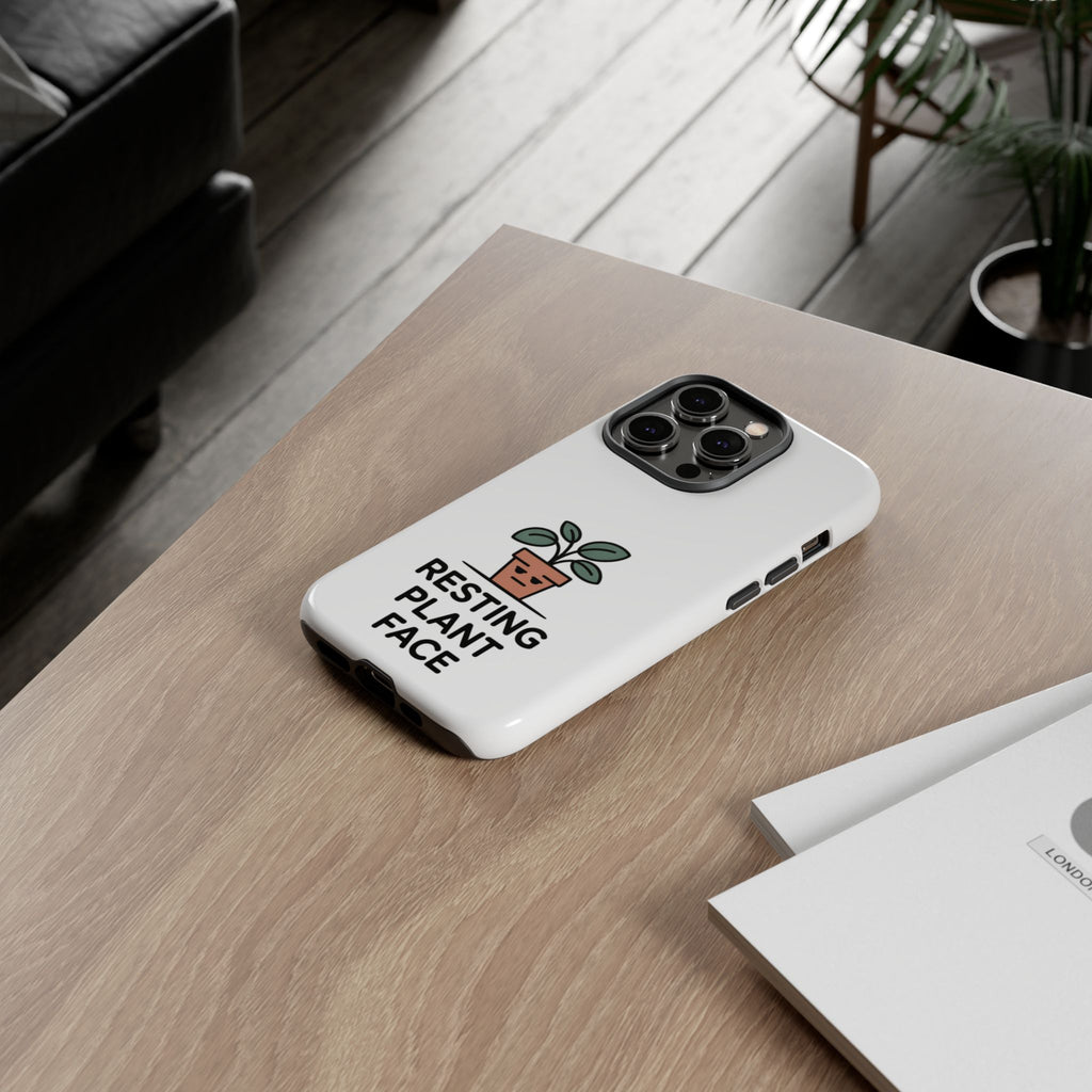 Phone Case — “Resting Plant Face” Cute Potted Plant Protective Case