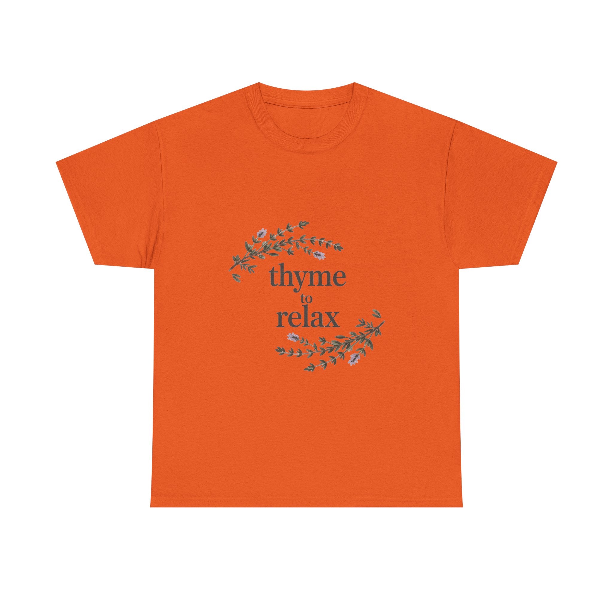 Relax Tee — “Thyme to Relax” Herbal Floral Graphic T-Shirt
