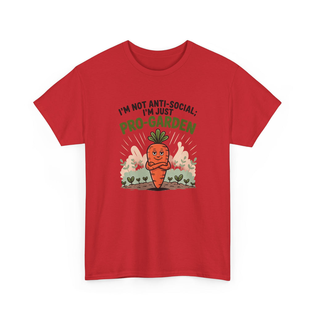 Garden Lover T‑Shirt — "I’m Not Anti-Social, I’m Just Pro-Garden" Cute Carrot Tee