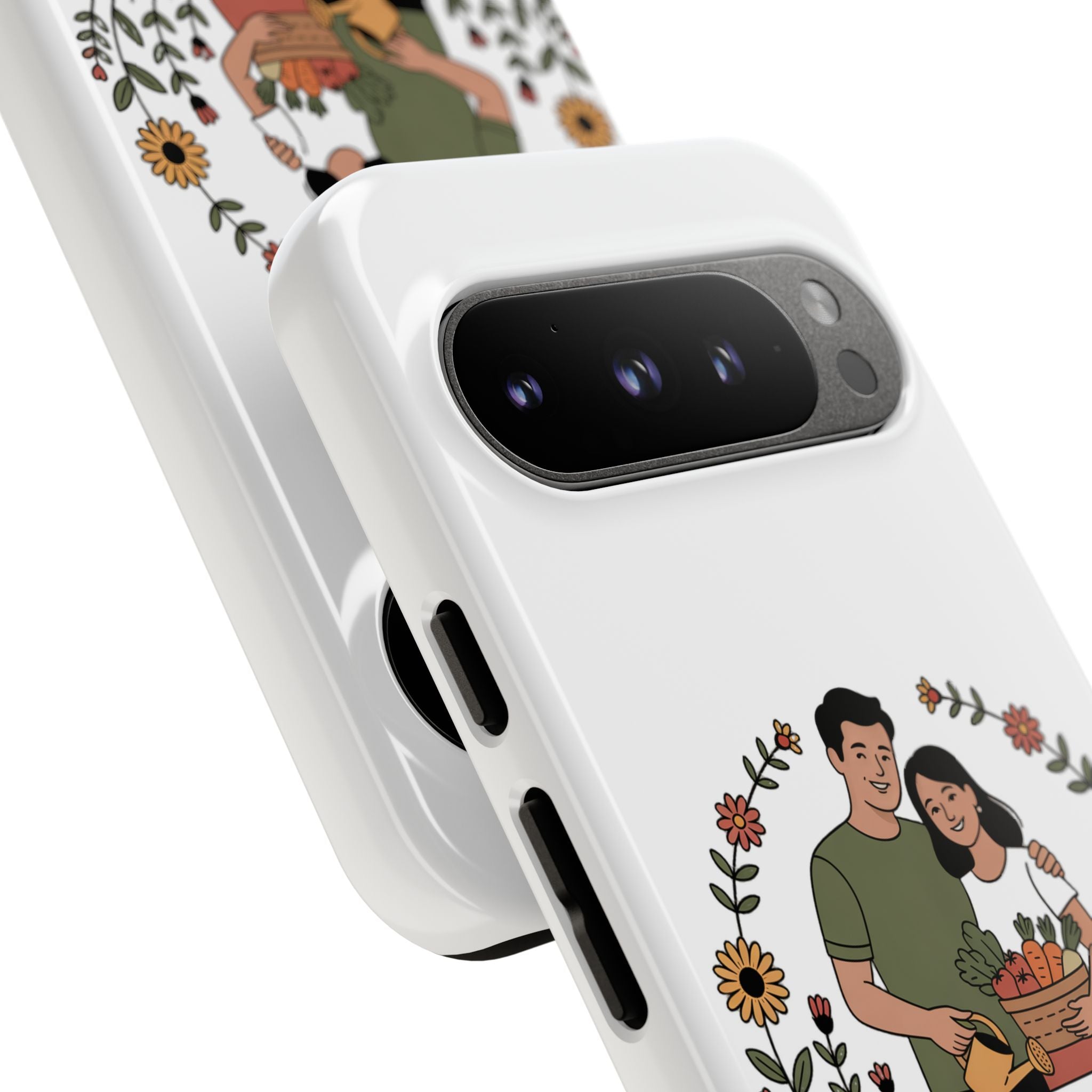 Gardening Love Phone Case — Floral Couple Protective Phone Cover