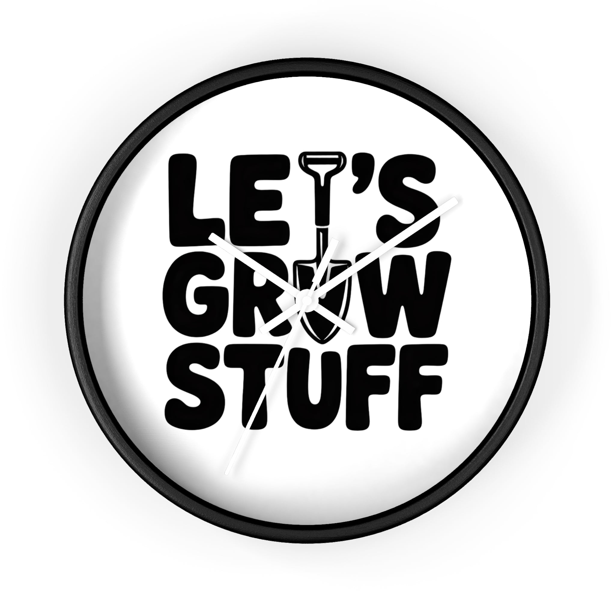 Let’s Grow Stuff Wall Clock — Gardening Quote Decorative Clock for Plant Lovers