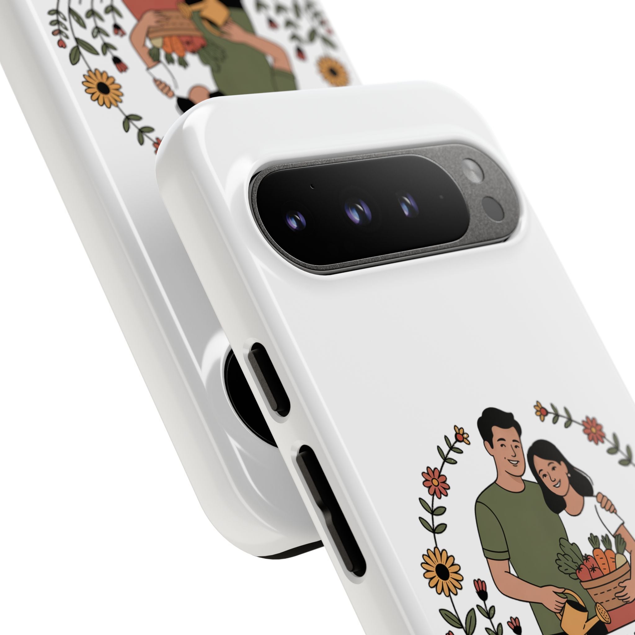 Gardening Love Phone Case — Floral Couple Protective Phone Cover