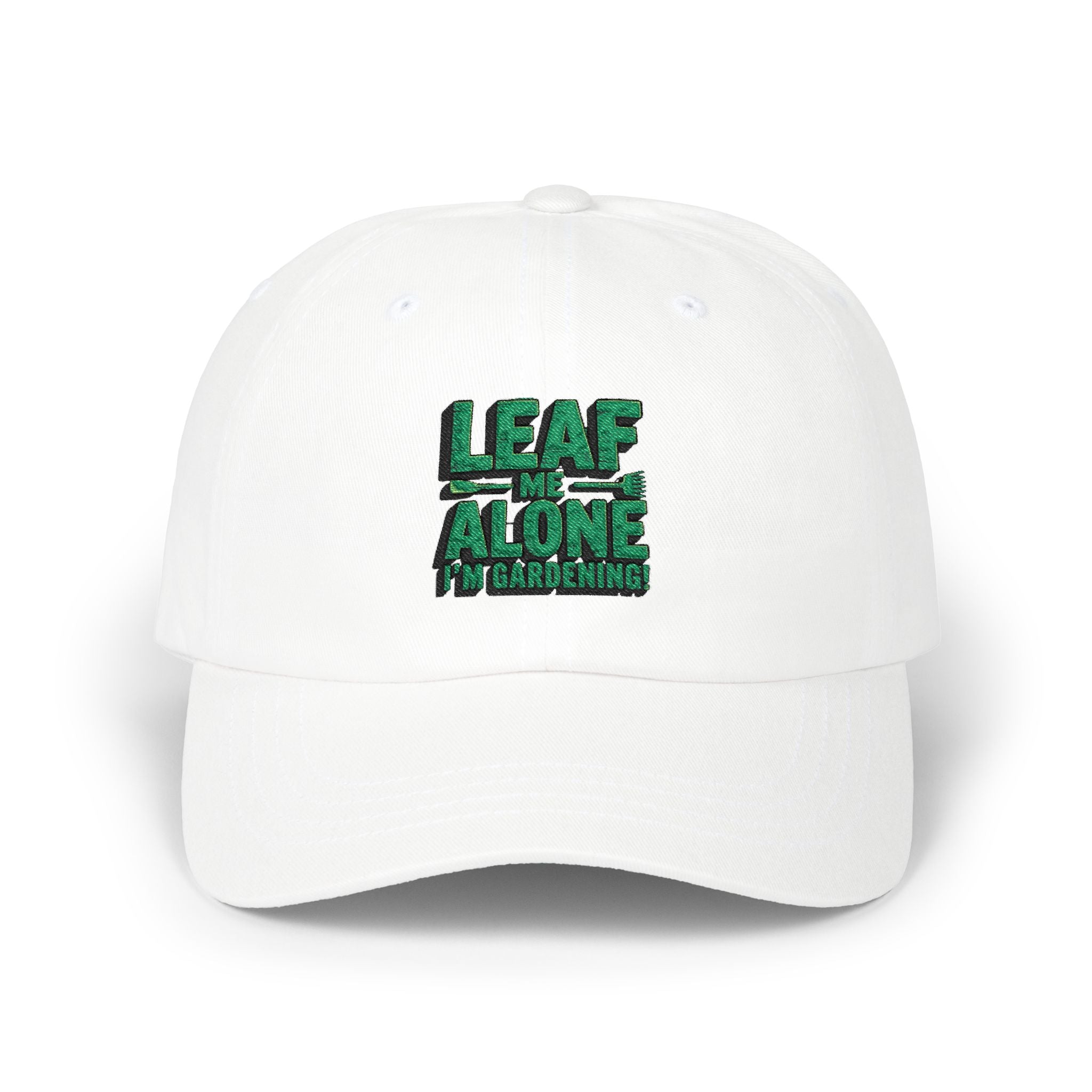 Dad Cap – "Leaf Me Alone" Gardening Hat (Funny Plant Lover Embroidered Cap)
