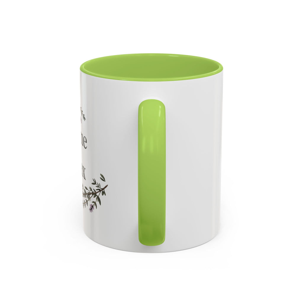 Thyme to Relax Accent Coffee Mug — Herbal Tea & Coffee Cup, Floral Kitchen Gift