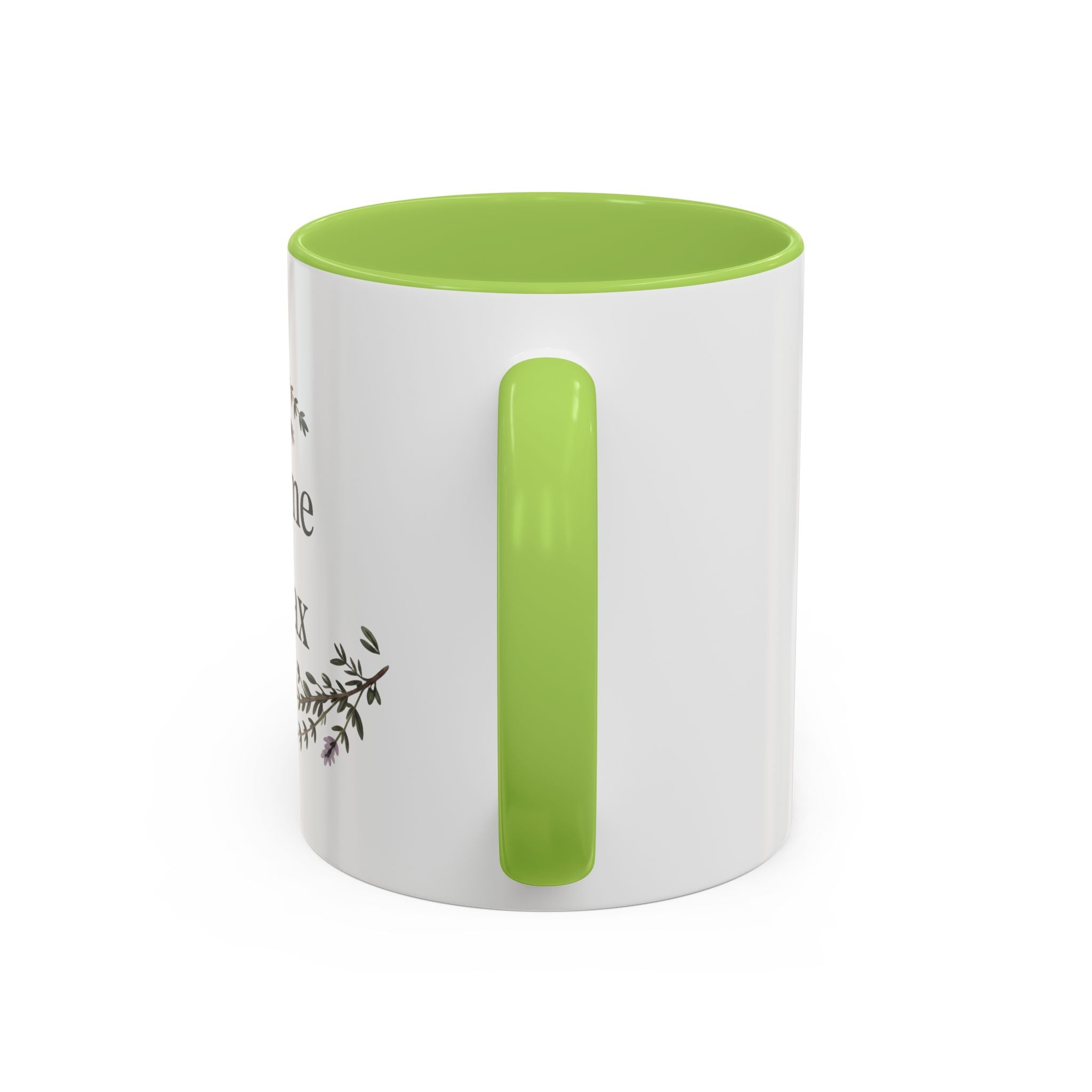 Thyme to Relax Accent Coffee Mug — Herbal Tea & Coffee Cup, Floral Kitchen Gift