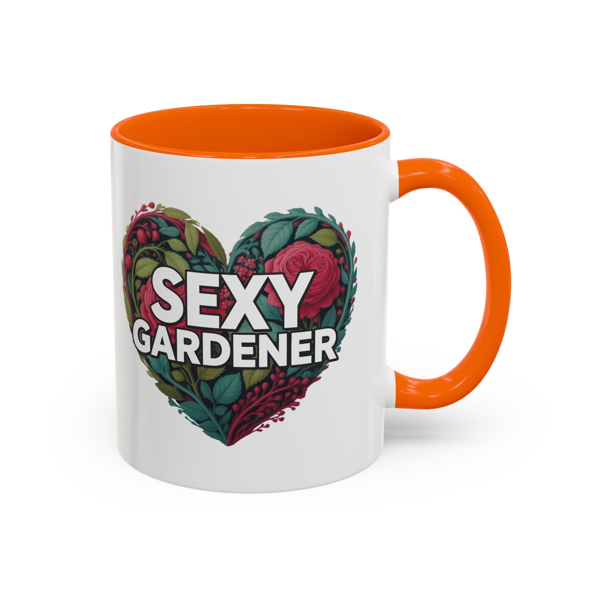 Sexy Gardener Accent Coffee Mug – Floral Heart Gardening Gift (11/15oz)