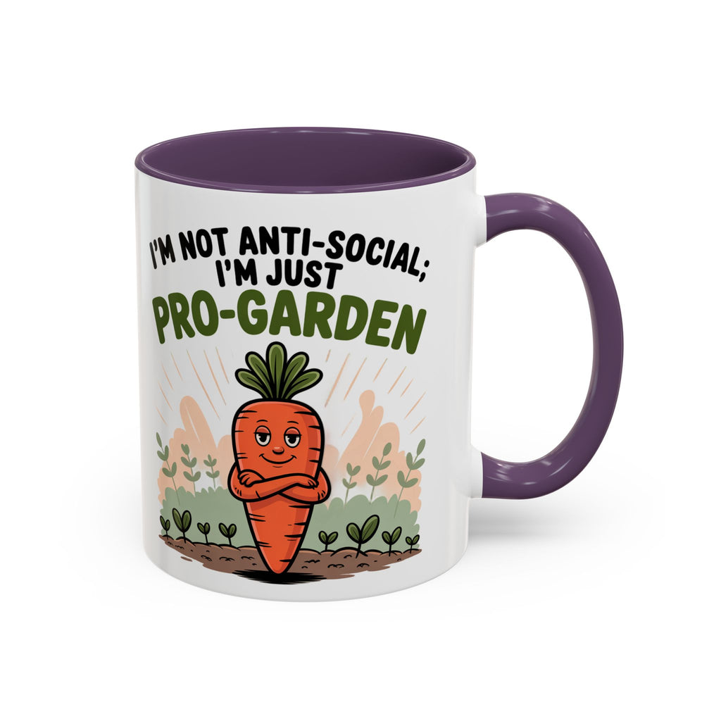 Pro-Garden Coffee Mug – "I'm Not Anti-Social; I'm Just Pro-Garden" Accent Mug