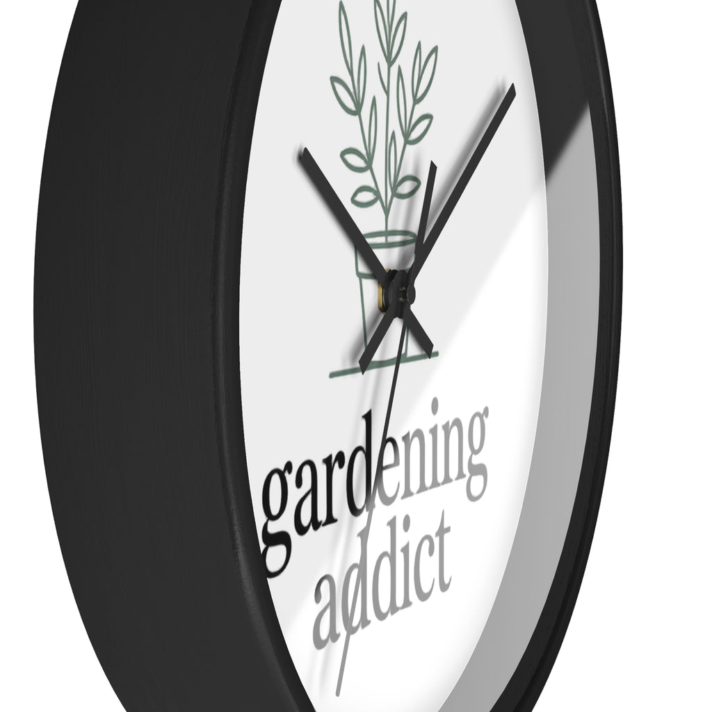 Gardening Addict Wall Clock — Minimal Plant Lover Decor