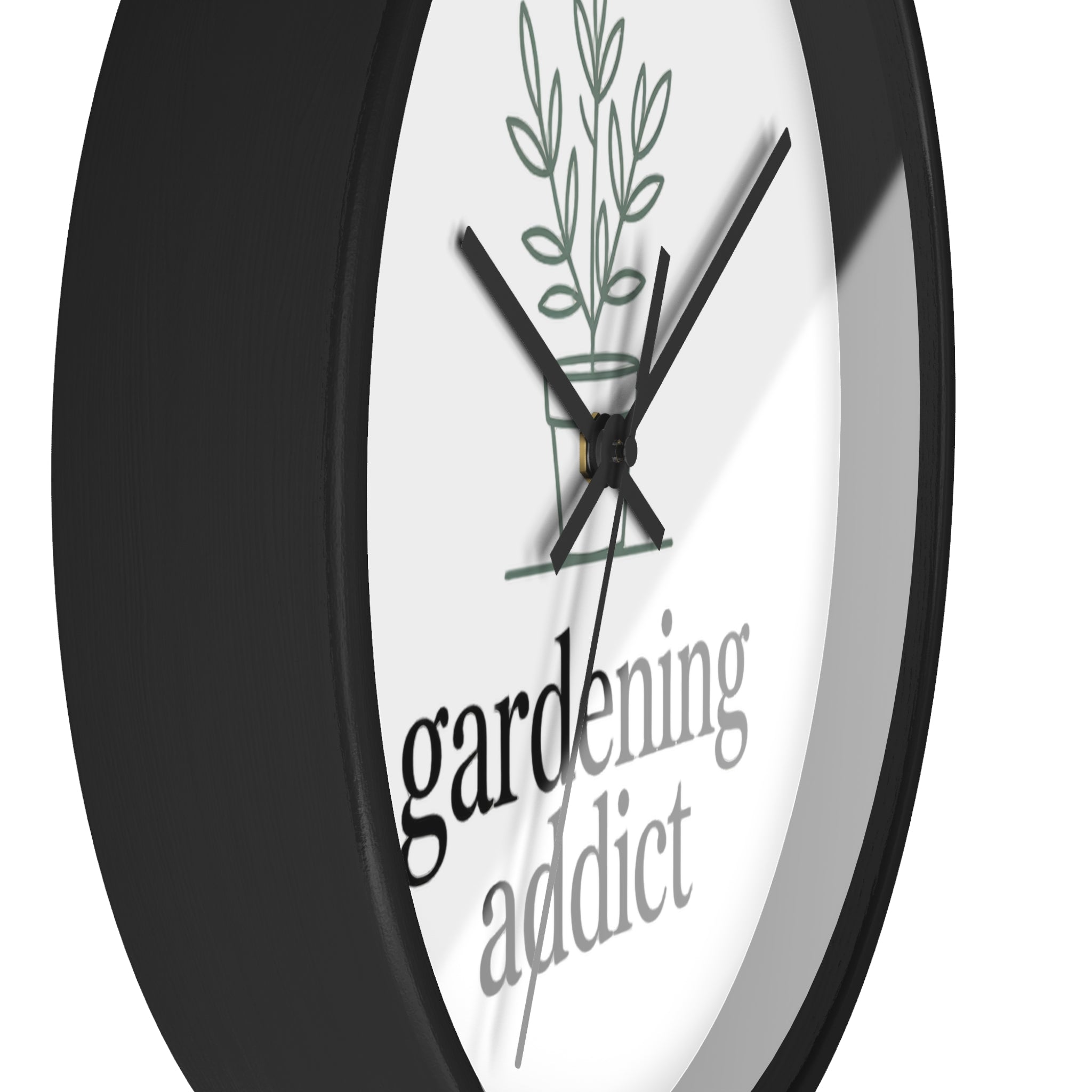 Gardening Addict Wall Clock — Minimal Plant Lover Decor