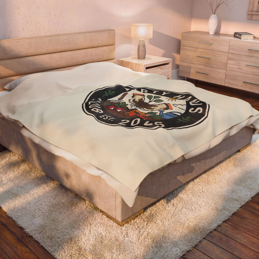 Velveteen Plush Blanket — "Dirty Hands Club Est. 2026" Gardening Throw