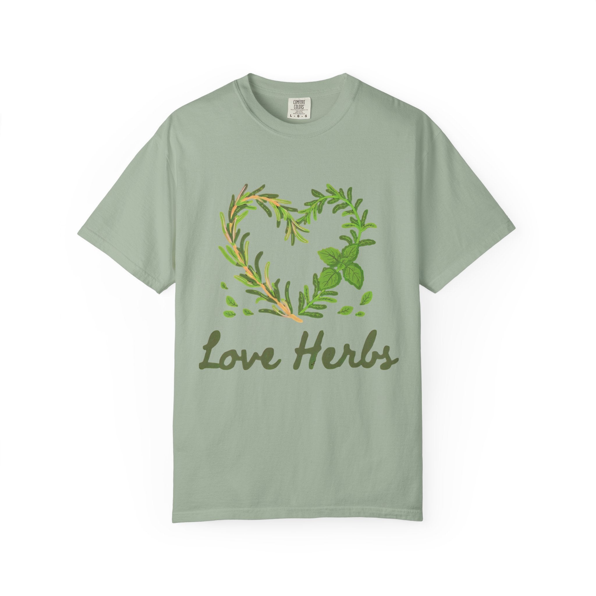 Herb Heart T-Shirt — "Love Herbs" Botanical Garden Tee for Plant Lovers