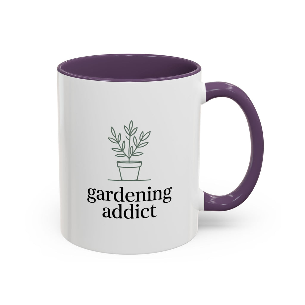 Gardening Addict Accent Coffee Mug — Plant Lover Ceramic Mug (11/15oz)