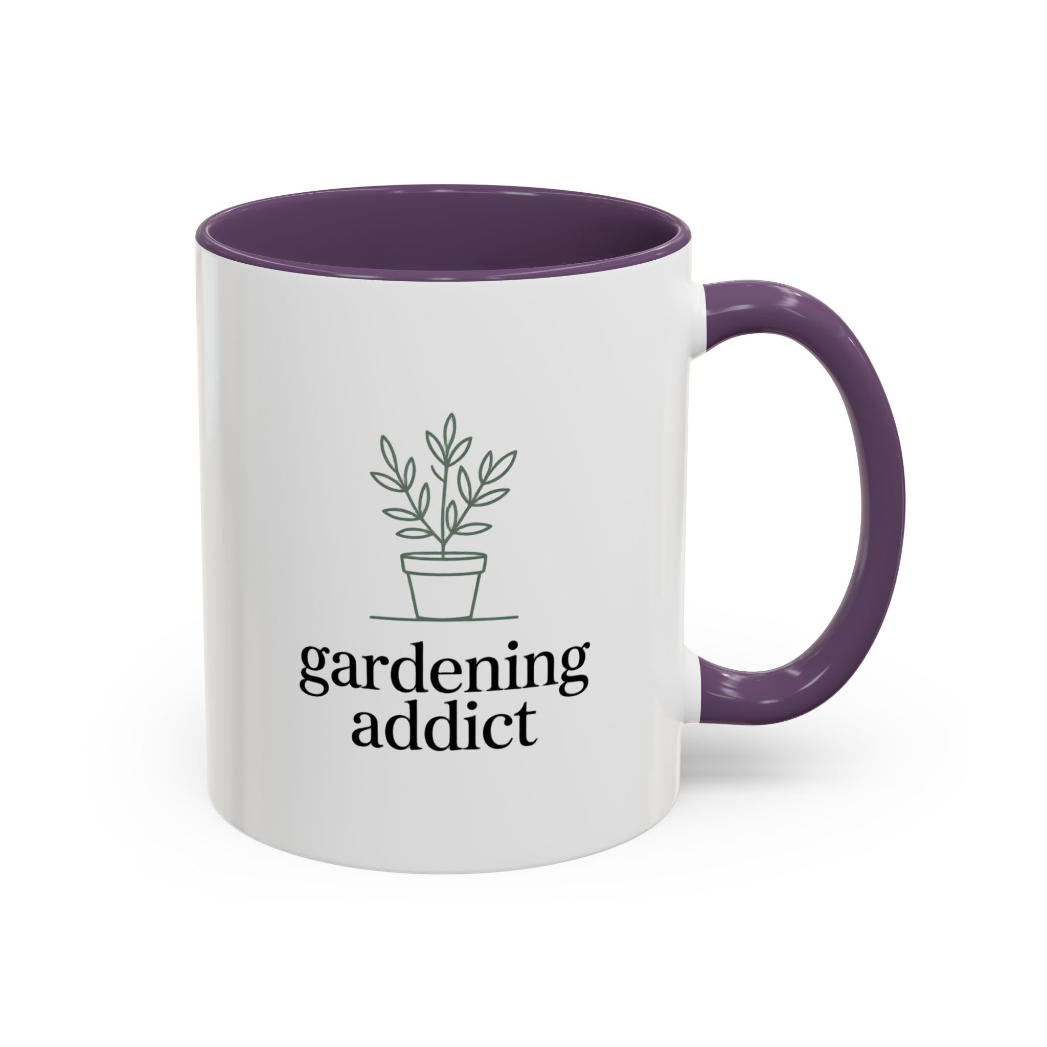 Gardening Addict Accent Coffee Mug — Plant Lover Ceramic Mug (11/15oz)