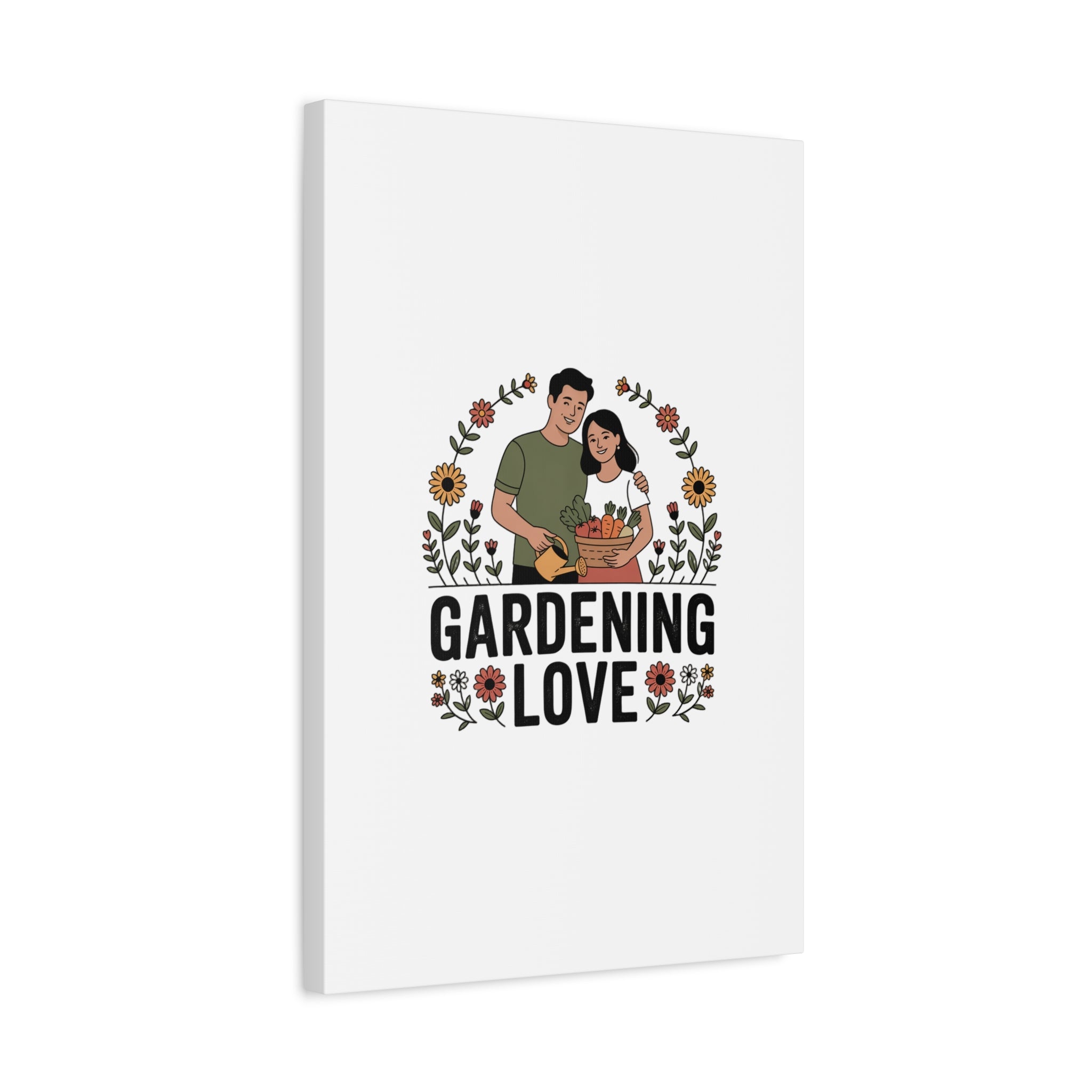 Gardening Love Canvas Print — Couple Gardening Wall Art