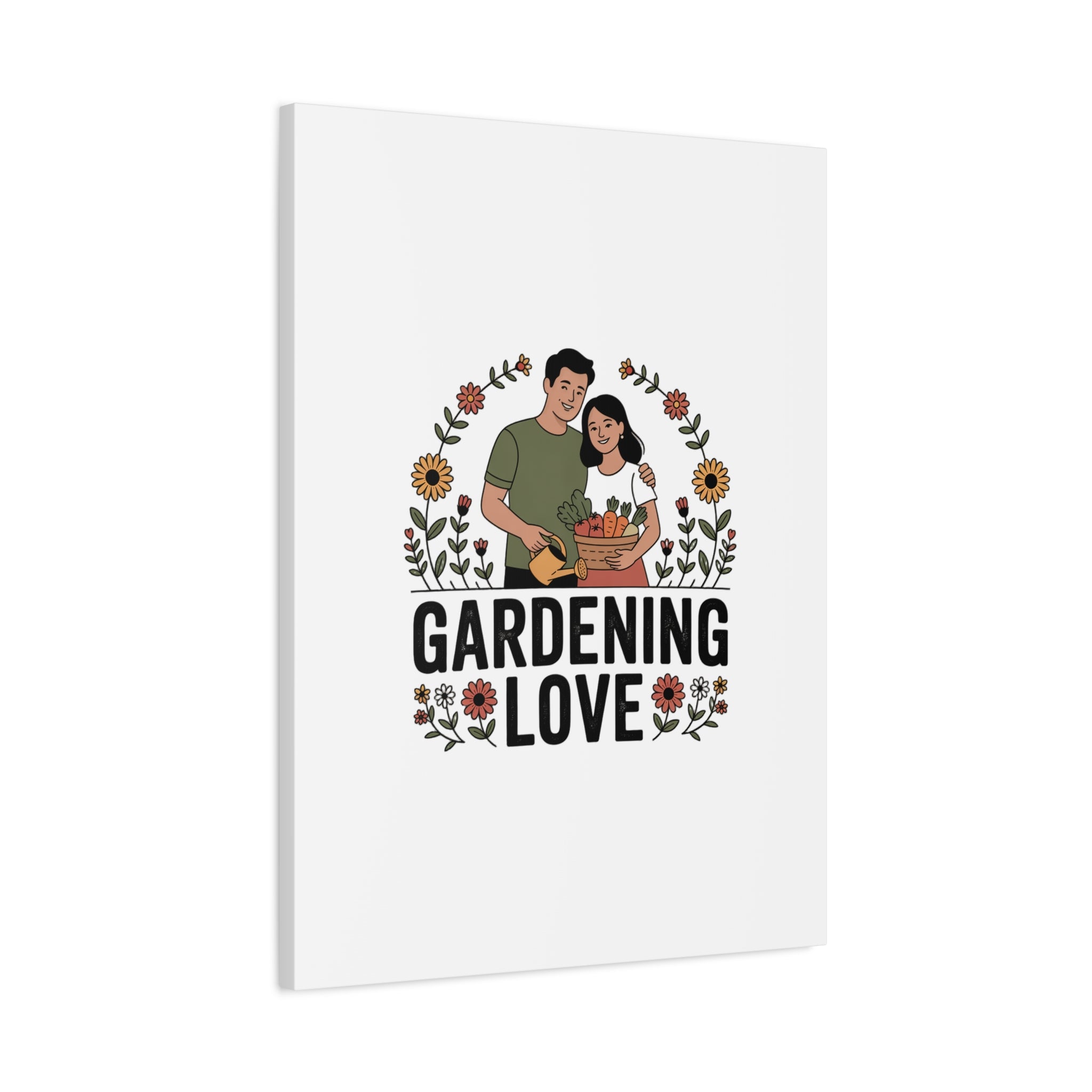 Gardening Love Canvas Print — Couple Gardening Wall Art