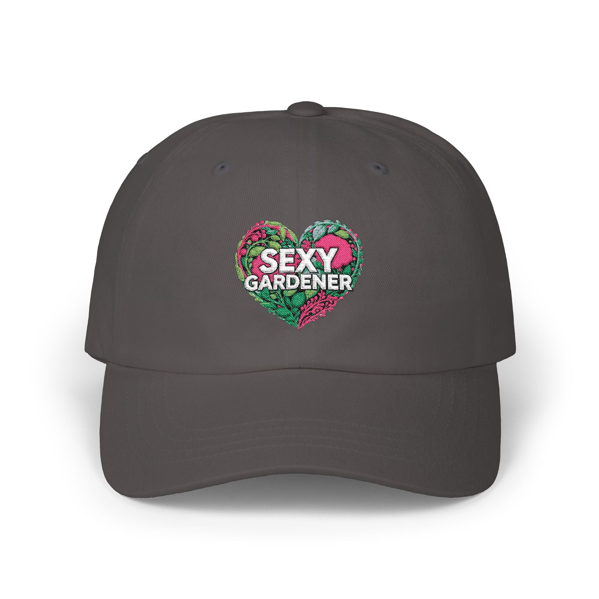 Classic Dad Cap — "Sexy Gardener" Floral Heart Embroidered Hat