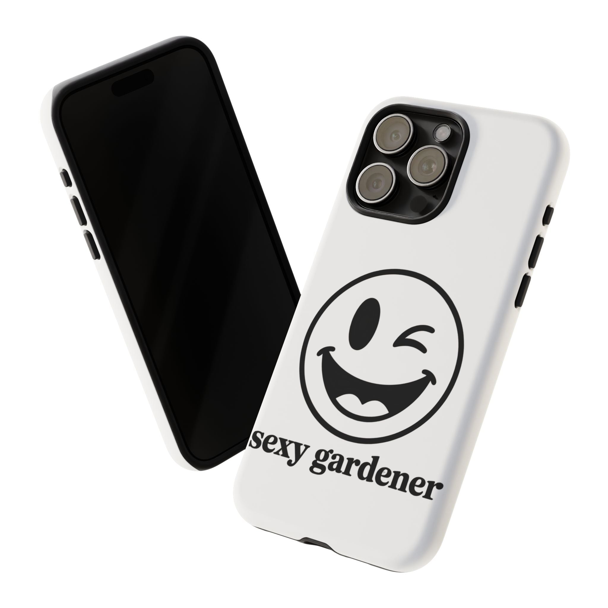Phone Case — Winking Smiley “sexy gardener” Graphic