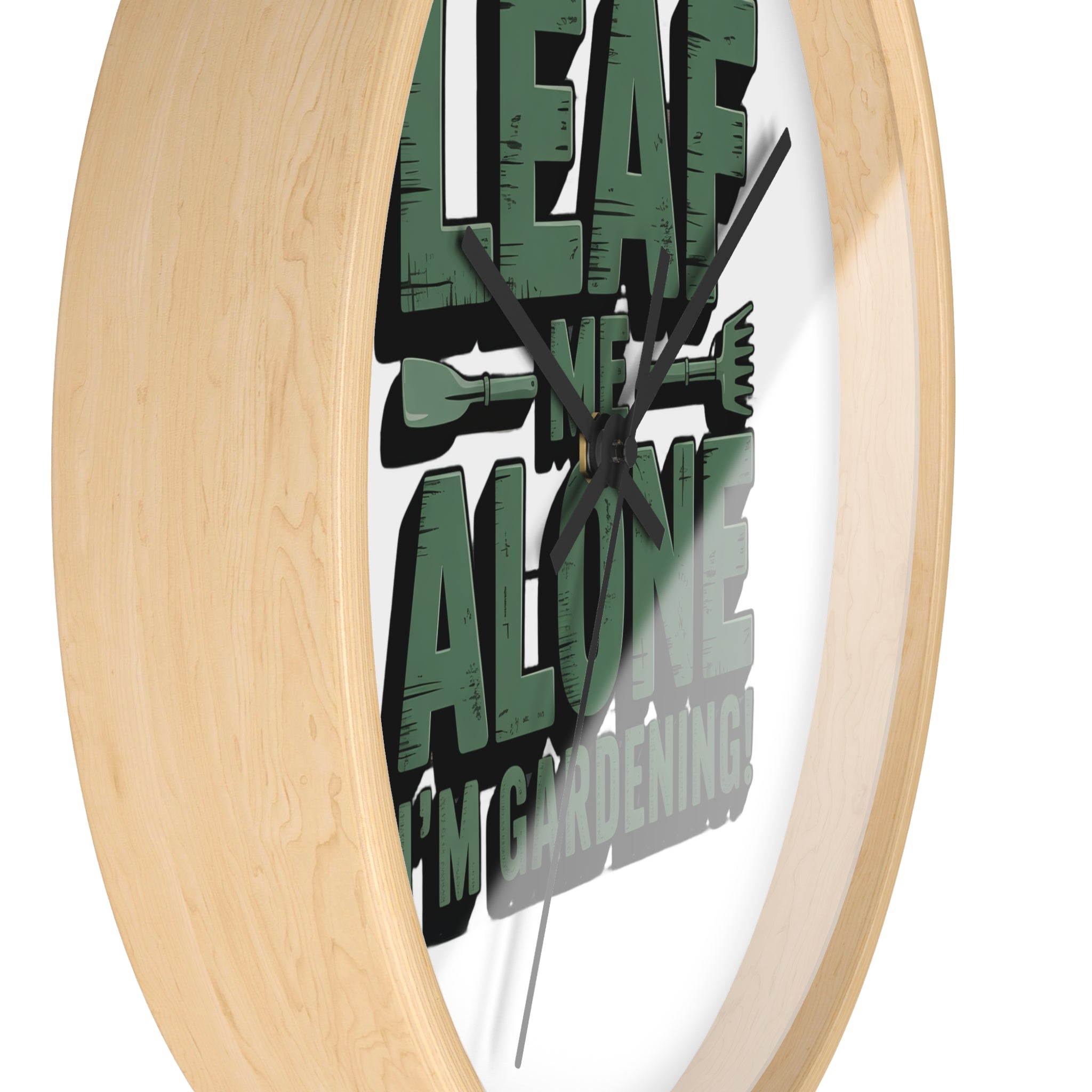 Leaf Me Alone I'm Gardening Wall Clock — Funny Gardener Decor