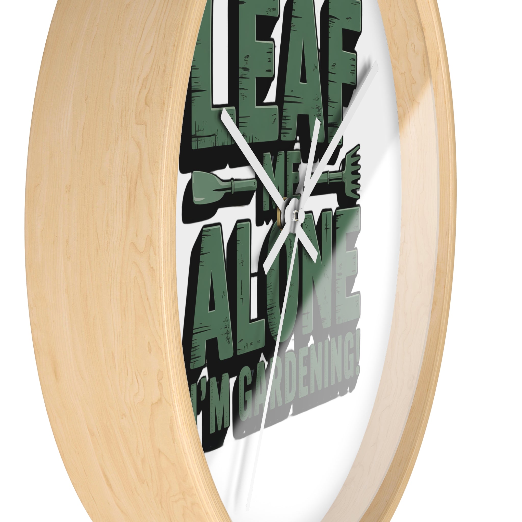 Leaf Me Alone I'm Gardening Wall Clock — Funny Gardener Decor